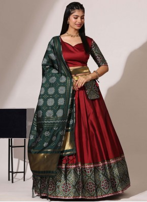 Flattering Weaving Silk Lehenga Choli