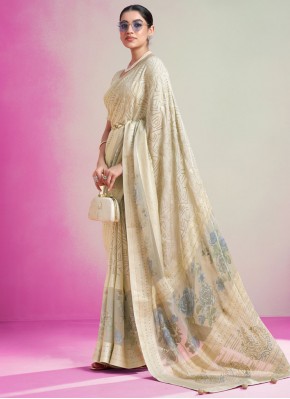 Georgette Beige Classic Saree