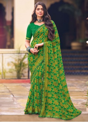 Georgette Contemporary Saree in Green