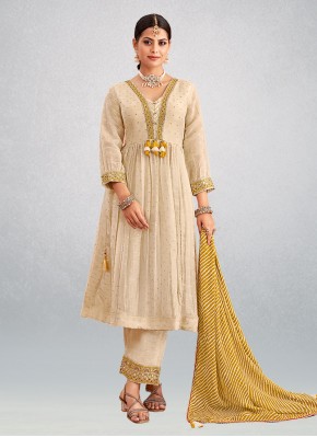 Georgette Hand Embroidery Work in Ankle Length Designer Suit