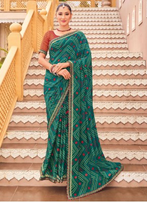 Georgette Lace Contemporary Saree in Morpeach 