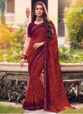 Georgette Multi Colour Trendy Saree