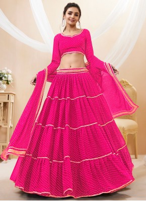 Georgette Pink Lace Trendy Lehenga Choli