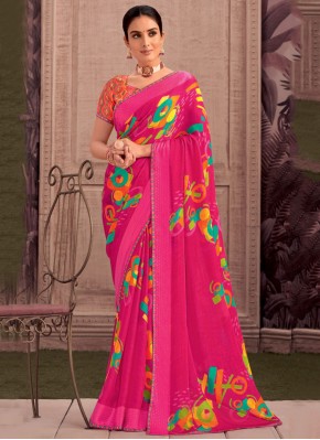 Georgette Pink Traditional Saree