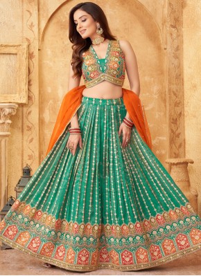 Georgette Rama Readymade Lehenga Choli