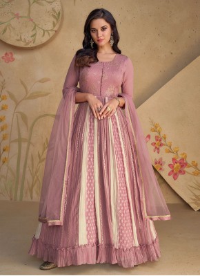 Glamorous Embroidered Georgette Designer Gown