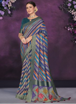 Gleaming Print Festival Contemporary Saree