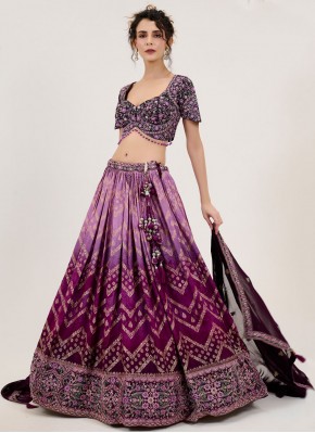 Glowing Purple Jacquard Readymade Lehenga Choli