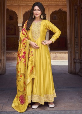 Gold Sequins Vichitra Silk Salwar Kameez