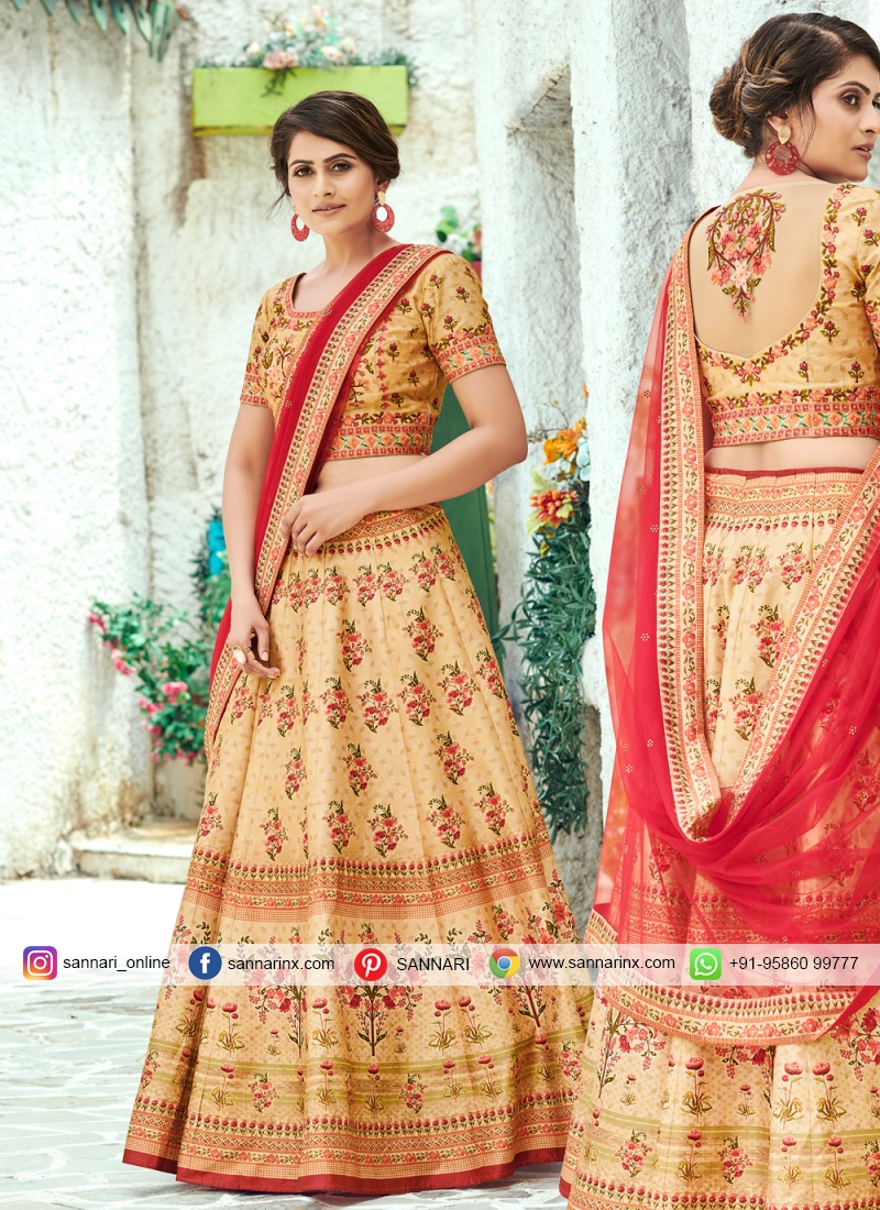 miraculous cotton and net peach party wear lehenga choli