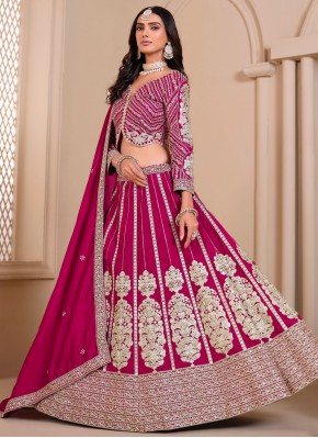 Graceful Embroidered Rani Shimmer Trendy Lehenga Choli