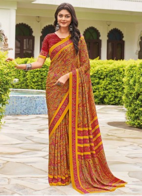 Graceful Pure Crepe Festival Classic Saree