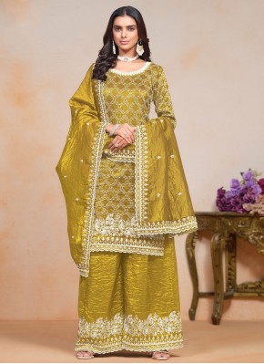 Green Ceremonial Trendy Salwar Kameez