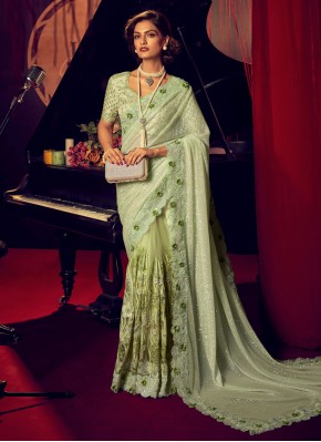 Green Color Classic Saree