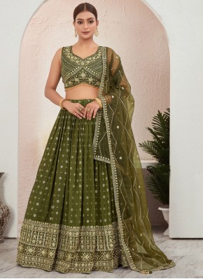 Green Color Readymade Lehenga Choli