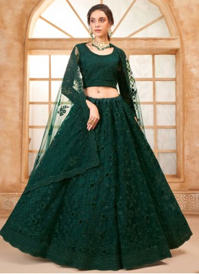 Green Color Trendy Lehenga Choli