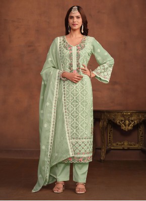 Green Embroidered Ceremonial Salwar Suit