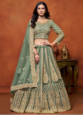 Green Embroidered Lehenga Choli