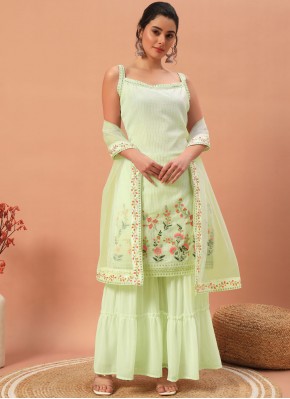 Green Georgette Party Readymade Salwar Suit