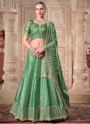 Green Mehndi Readymade Lehenga Choli