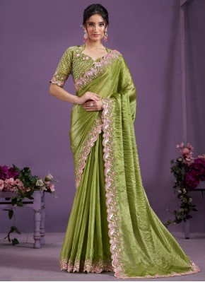 Green Moti Classic Saree