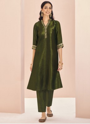 Green Organza Designer Kurti