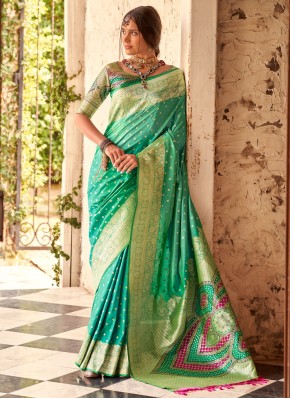 Green Party Silk Trendy Saree