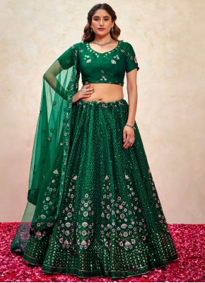 Green Silk Designer Lehenga Choli