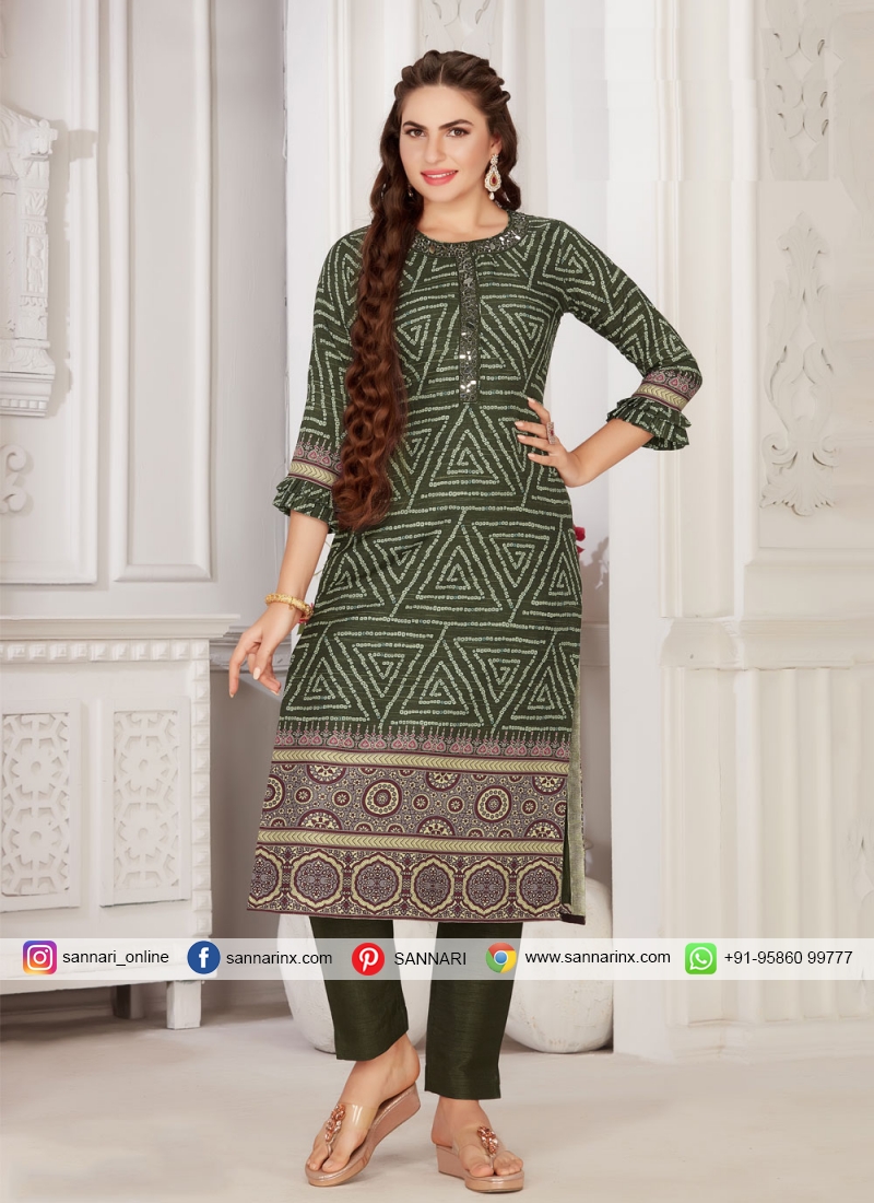 silk party wear kurtis