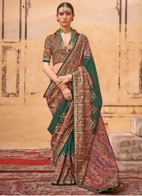 Green Silk Party Trendy Saree