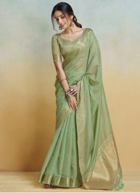 Green Weaving Handloom silk Traditional Saree