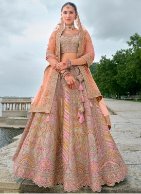 Grey Bridal Silk Trendy Lehenga Choli