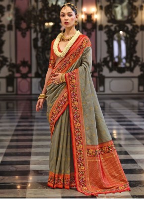 Grey Festival Classic Saree