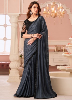 Grey Reception Trendy Saree