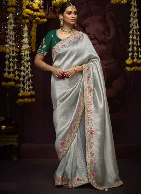 Grey Sangeet Kanjivaram Silk Classic Saree