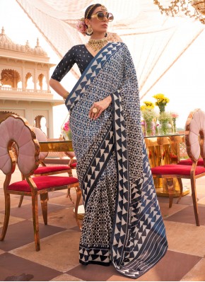 Grey Silk Casual Classic Saree