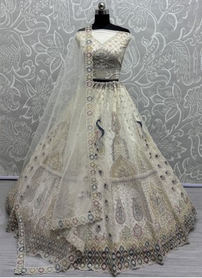 Groovy Off White Zari Net Trendy Lehenga Choli