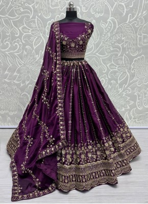 Groovy Purple Sequins Trendy Lehenga Choli