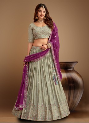 Hand Embroidery Work Chiffon Satin Designer Readymade Lehngha Choli