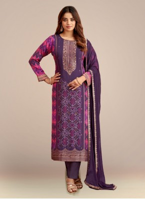 Hand Work Silk Straight Suit for Mehndi