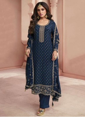 Honourable Navy Blue Festival Pant Style Suit