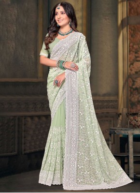 Hypnotic Sea Green Trendy Saree