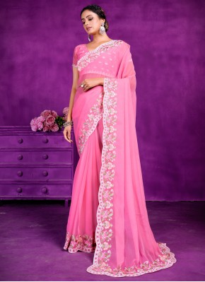 Hypnotic Shimmer Embroidered Trendy Saree