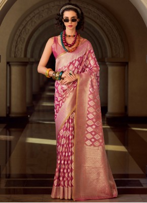 Hypnotic Weaving Magenta and Pink Contemporary Saree