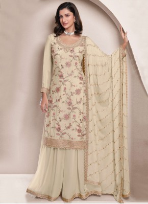 Impeccable Embroidered Chinon Designer Salwar Kameez