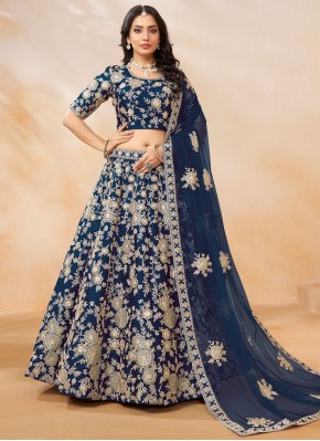 Imperial Navy Blue Sequins Designer Lehenga Choli