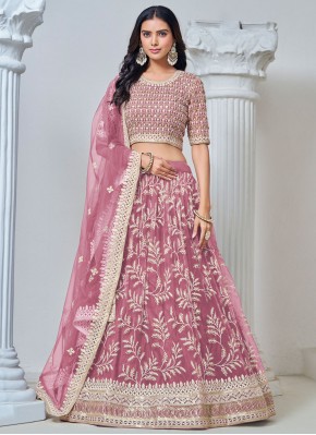 Imperial Net Thread Pink and Rani Trendy Lehenga Choli