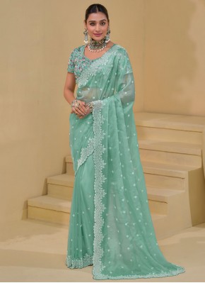 Imposing Sea Green Classic Saree