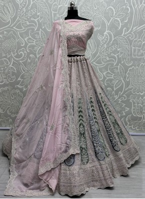 Impressive Georgette Diamond Pink Trendy Designer Lehenga Choli
