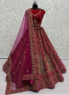 Invaluable Rani Velvet Designer Lehenga Choli